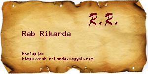 Rab Rikarda névjegykártya